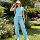 ⏰🔥LIMITED TIME 70% OFF!🔥Women's Casual Short Sleeve Top & Wide Leg Pants Set