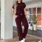 ⏰🔥LIMITED TIME 70% OFF!🔥Women's Casual Short Sleeve Top & Wide Leg Pants Set