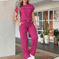 ⏰🔥LIMITED TIME 70% OFF!🔥Women's Casual Short Sleeve Top & Wide Leg Pants Set