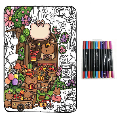 🥳2026 HOT SALE🥳💞50K+ SOLD!💖 50% OFF!💯 Personalised Colouring Blanket – The Unique DIY Gift They’ll Love✨Family Bonding DIY Drawing Blanket