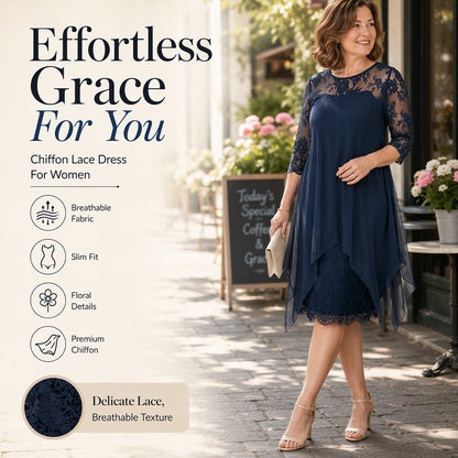 📢📢50% OFF !! ⏰Women's Elegant High-Low Hem Lace Overlay Dress🌺