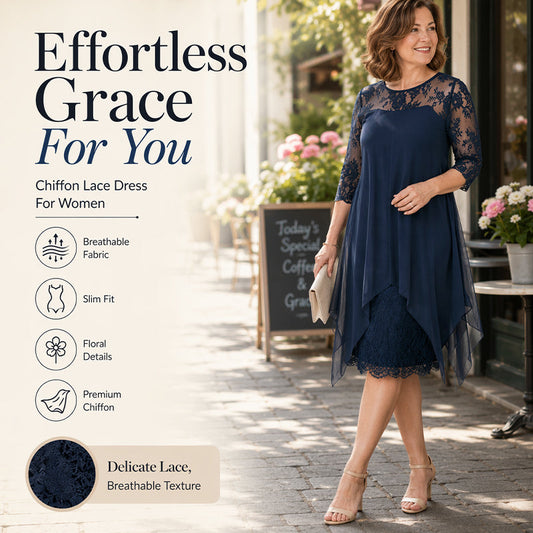 📢📢50% OFF !! ⏰Women's Elegant High-Low Hem Lace Overlay Dress🌺
