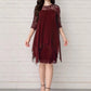 📢📢50% OFF !! ⏰Women's Elegant High-Low Hem Lace Overlay Dress🌺