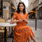 🧡Summer Hot Sale 50% OFF!!⚡Women's V-Neck Floral Print Dress with Twist Waist