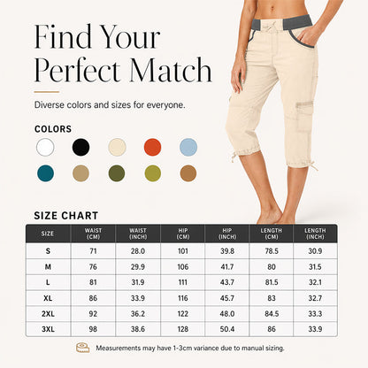 🎁💥LAST DAY SALE 50% OFF!!🛠️🌬️Women's High-Waist Cargo Capri Pants