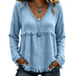 🌸LAST DAY SPECIAL PRICE!!🌸Women's Bohemian Fringe V-Neck Long Sleeve Blouse, Loose Casual Tunic Top