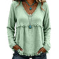 🌸LAST DAY SPECIAL PRICE!!🌸Women's Bohemian Fringe V-Neck Long Sleeve Blouse, Loose Casual Tunic Top