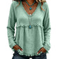 🌸LAST DAY SPECIAL PRICE!!🌸Women's Bohemian Fringe V-Neck Long Sleeve Blouse, Loose Casual Tunic Top