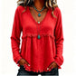 🌸LAST DAY SPECIAL PRICE!!🌸Women's Bohemian Fringe V-Neck Long Sleeve Blouse, Loose Casual Tunic Top