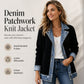 ⌛Limited Sale: ONLY ￡16.99!!🔥Women's Patchwork Denim Coat – Stretchy, Stylish & Comfortable ✨