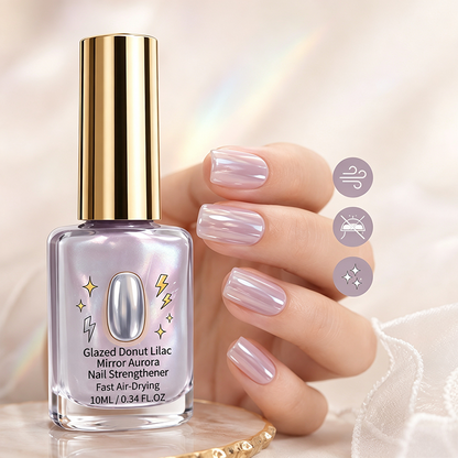 💜💅Last Day-Buy 1 Get 1 Free：ONLY ￡7.99!!!✨Lilac Glossy Mirror Nail Strengthener