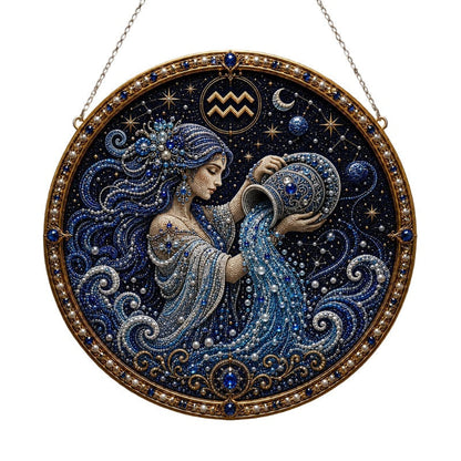 🔥LIMITED TIME 50% OFF! – ✨ Premium 3D Pearl 12 Zodiac Signs Art Kit | Luxury Flocked Canvas with Scratch-Resistant Non-Fading Pearl Beads DIY Handmade Astrology Decor ♈🌙💎