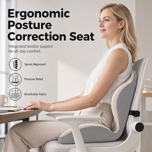 🪑2026 Hot Sale 70% OFF!✨Ergonomic Memory Foam Seat Cushion with Back Support – Stay Comfortable All Day, Perfect for Office, Car & Home ✨