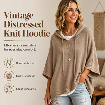 🎁2026 NEW - 50% OFF👚Oversized Knit Hoodie with Drawstring