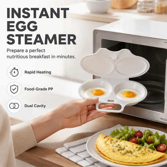 🥳2026 HOT SALE🥳💞50K+ SOLD! 🥗🎁 50% OFF! Microwave Egg Poacher – BUY 1 GET 1 FREE! Dual‑cavity, non‑stick & easy clean. Healthier than frying – stock up & save! 🏠✅