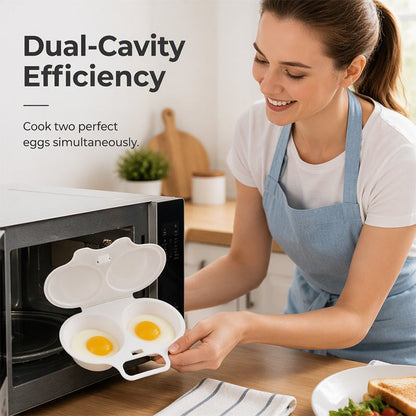 🥳2026 HOT SALE🥳💞50K+ SOLD! 🥗🎁 50% OFF! Microwave Egg Poacher – BUY 1 GET 1 FREE! Dual‑cavity, non‑stick & easy clean. Healthier than frying – stock up & save! 🏠✅