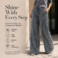 🍂LAST DAY SALE 70% OFF👍💖Women's Sequin Sparkle Wide Leg Pants with Elastic Waistband
