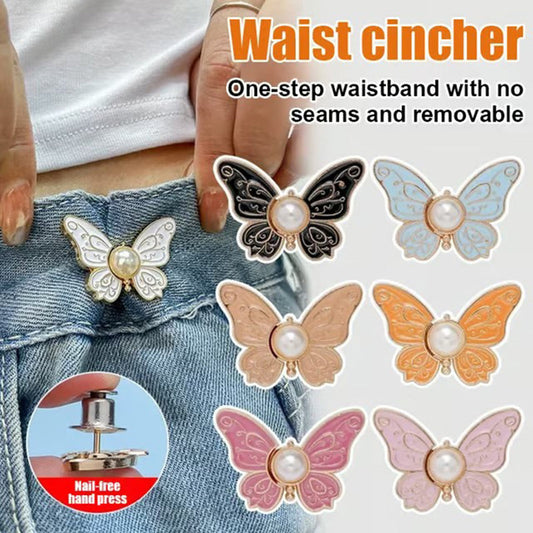 🌸🦋 BUY 1 GET 1 FREE 🎁💜 Removable Butterfly Waist Adjustment Buckle – No‑Tool, Adjustable Fit for Jeans, Skirts & Dresses, Creates Hourglass Shape ✨👗💃