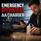 🎁💥LAST DAY SALE 50% OFF!!💖Portable Emergency Phone Charger AA Battery Powered Power Bank with LED Flashlight