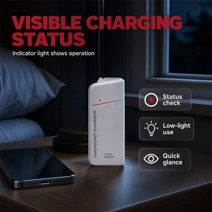 🎁💥LAST DAY SALE 50% OFF!!💖Portable Emergency Phone Charger AA Battery Powered Power Bank with LED Flashlight