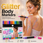 📢Last Day Sale Only ￡6.99!!⏰24-Color Face & Body Glitter Marker Set with Dual Tips
