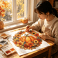 ⏳LAST DAY SALE ONLY ￡7.99!!🎃🍂 Pumpkin wreath with a diamond pattern to hang up – Complete DIY kit