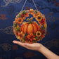 ⏳LAST DAY SALE ONLY ￡7.99!!🎃🍂 Pumpkin wreath with a diamond pattern to hang up – Complete DIY kit