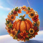 ⏳LAST DAY SALE ONLY ￡7.99!!🎃🍂 Pumpkin wreath with a diamond pattern to hang up – Complete DIY kit