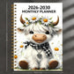 ⏰📅 LAST DAY SALE ONLY￡6.99!! 🐮 2026-2030 Calendar   - From January 2026 to December 2030, 5-year calendar, cartoon Highland cow themed cover design, annual calendar planning, month labels, 60-month calendar