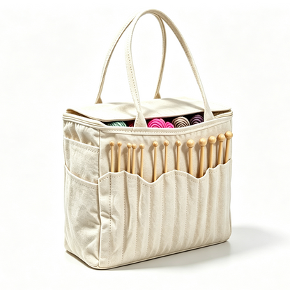 🎉Gift Idea 50% OFF💞🔥Multifunctional Zoned Storage Canvas Yarn Storage Bag with Needle Pockets