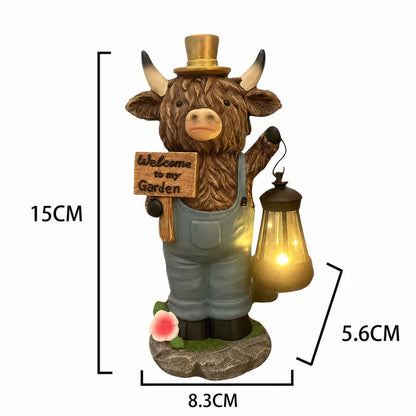 🐮✨ Solar Highland Cow Night Light – Adorable Garden Lantern That Glows Automatically at Night