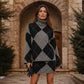 🎁💥LAST DAY SALE 50% OFF!!🍂✨ Women's Argyle Knit Sweater & Skirt Set – Elegant, Cosy & Effortlessly Chic