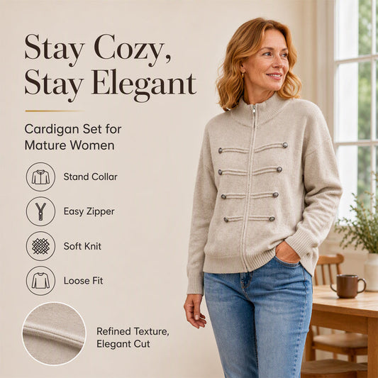 🎁💥LAST DAY SALE 50% OFF!!🔥✨ Effortless Elegance | Women's Casual Double Zipper Sweater Jacket