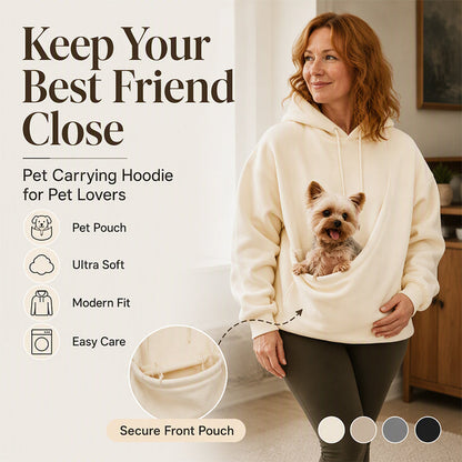 🥳2026 HOT SALE🥳💞50K+ SOLD🐾2026 A must-have for pet lovers 💞 Cozy Fleece Pet Bonding Pouch Hoodie – Warm & Supportive Small Pet Carrier Clothing