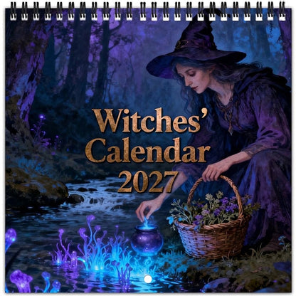 🎁💥LAST DAY SALE 50% OFF!!🔮 Mystical Witches Calendar 2027 | Gothic Wall Art