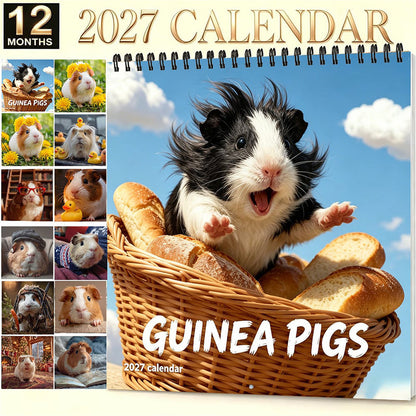 🏆 Last Day Special Price £3.8! Each🗓️Buy 2 Get 1 Free✨🔥2027 Funny Adorable Guinea Pig Wall Calendar