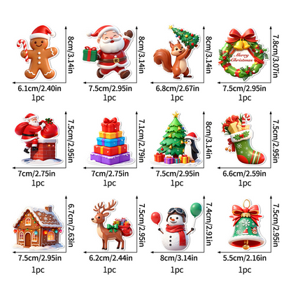 🎅Christmas Hot Sale 50% OFF! ✨LED Christmas Light-Up Wall Decals – built-in LED, pre-installed batteries, 12/24/36pcs. Peel & stick festive glow for walls & windows! 🎅💡