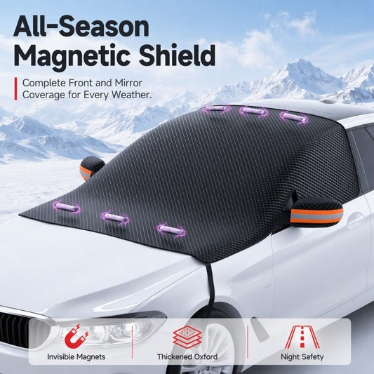 🖤🔥 Black Friday Sale - save 57% 🎄🔥Magnetic Car Windshield Cover Thickened Waterproof Sunshade and Snow Shield with Reflective Strips