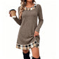 🎁💥LAST DAY SALE ONLY ￡14.99!!💖Women's Casual Plaid Patchwork Knit Dress