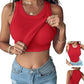 🔥LAST DAY SPECIAL PRICE: ￡11.99!!🔥Ribbed Stretchy Tank Top with Shelf Bra