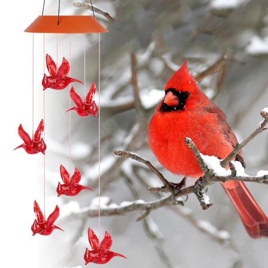 🔥BIG SALE🔥 - Solar Cardinal Wind Chime Light