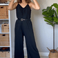 Loose Sleeveless Strap Stretchy Jumpsuit